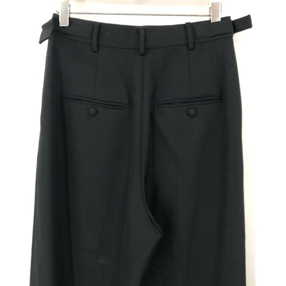 Alexander Wang 6 wide leg Cropped Pant in Black adjustable waist silver 0706 - Picture 10 of 11